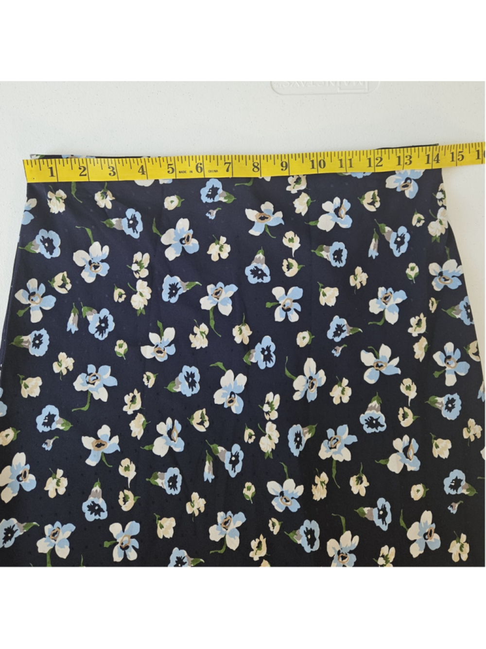 Veronica Beard Clover Floral Silk Blend Midi Skirt Size 4 Navy Luxury Silky - Picture 13 of 15